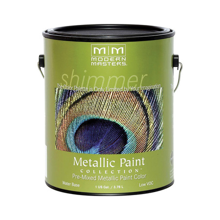 MODERN MASTERS Interior/Exterior Paint, Metallic, Water Base, Nickle, 1 gal ME708GAL